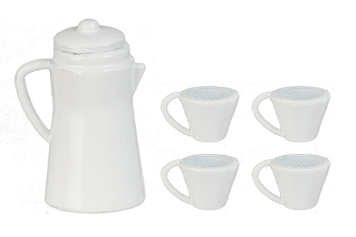 White Coffee Set, 5 pc.